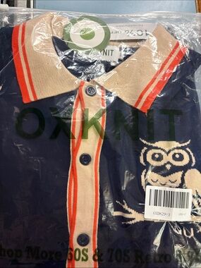 Kids Navy Polo Shirt with Beige Collar and Orange Trim - Oxknit